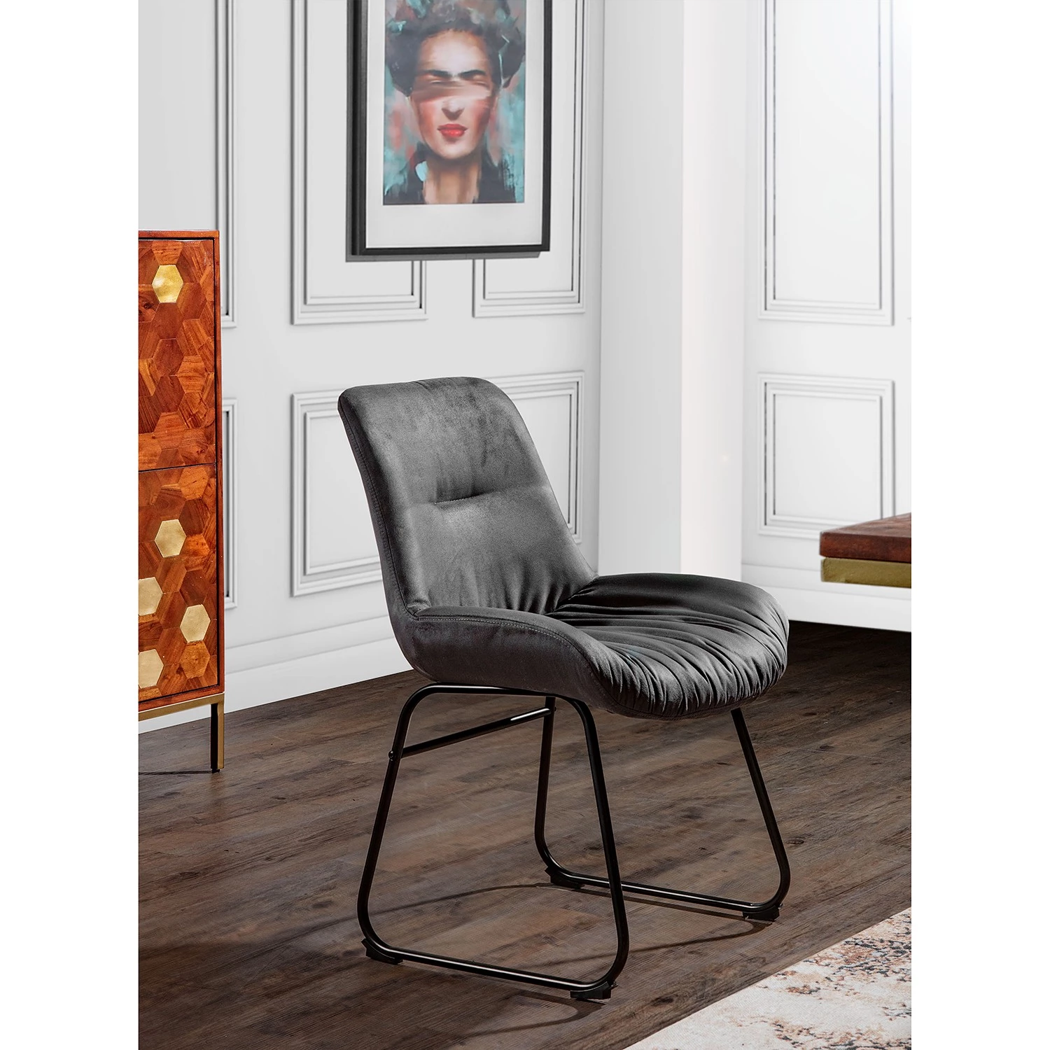 Loftscape Chaises capitonnées Vancouver (lot de 2) - Gris 2 Loftscape Chaises capitonnées Vancouver (lot de 2) - Gris – Image 2