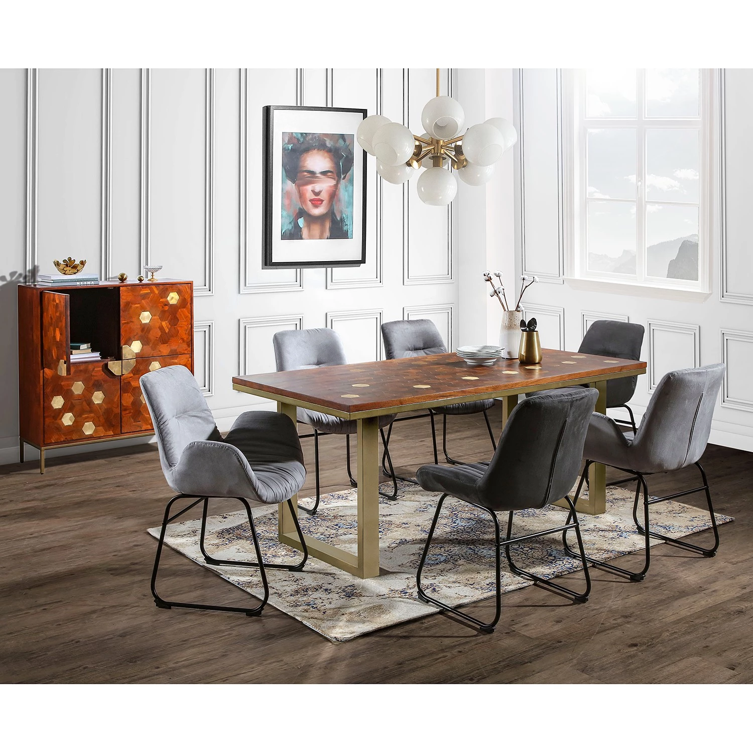 Loftscape Chaises capitonnées Vancouver (lot de 2) - Gris 3 Loftscape Chaises capitonnées Vancouver (lot de 2) - Gris – Image 3