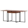 Red Living Table Savella - (extensible) Bois recyclé massif / Fer - Bois recyclé / Noir