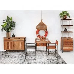 Red Living Table Savella - (extensible) Bois recyclé massif / Fer - Bois recyclé / Noir -Meubles de salle à manger Soldes Magasin 1000315229 211214 16250700041 MOOD DETAILS P000000001000315229 mood