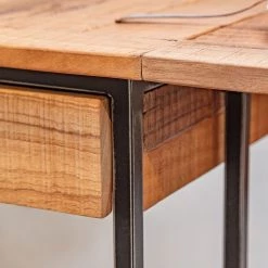 Red Living Table Savella - (extensible) Bois recyclé massif / Fer - Bois recyclé / Noir -Meubles de salle à manger Soldes Magasin 1000315229 211214 16250700075 DETAILS P000000001000315229