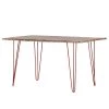 Red Living Table Penola - Acacia massif / Fer - Acacia / Marron