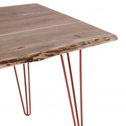 Red Living Table Penola - Acacia massif / Fer - Acacia / Marron -Meubles de salle à manger Soldes Magasin 1000315301 211214 16251200179 DETAILS P000000001000315301