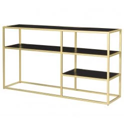 Jack & Alice Étagère Nooble II - Manguier massif / Métal - Manguier noir / Doré