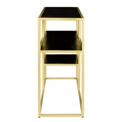 Jack & Alice Étagère Nooble II - Manguier massif / Métal - Manguier noir / Doré -Meubles de salle à manger Soldes Magasin 1000315445 220427 050 DETAILS P000000001000315445