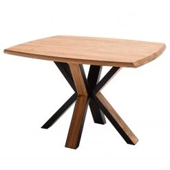 Red Living Table Kansas - Acacia massif / Métal - Acacia / Noir et acacia