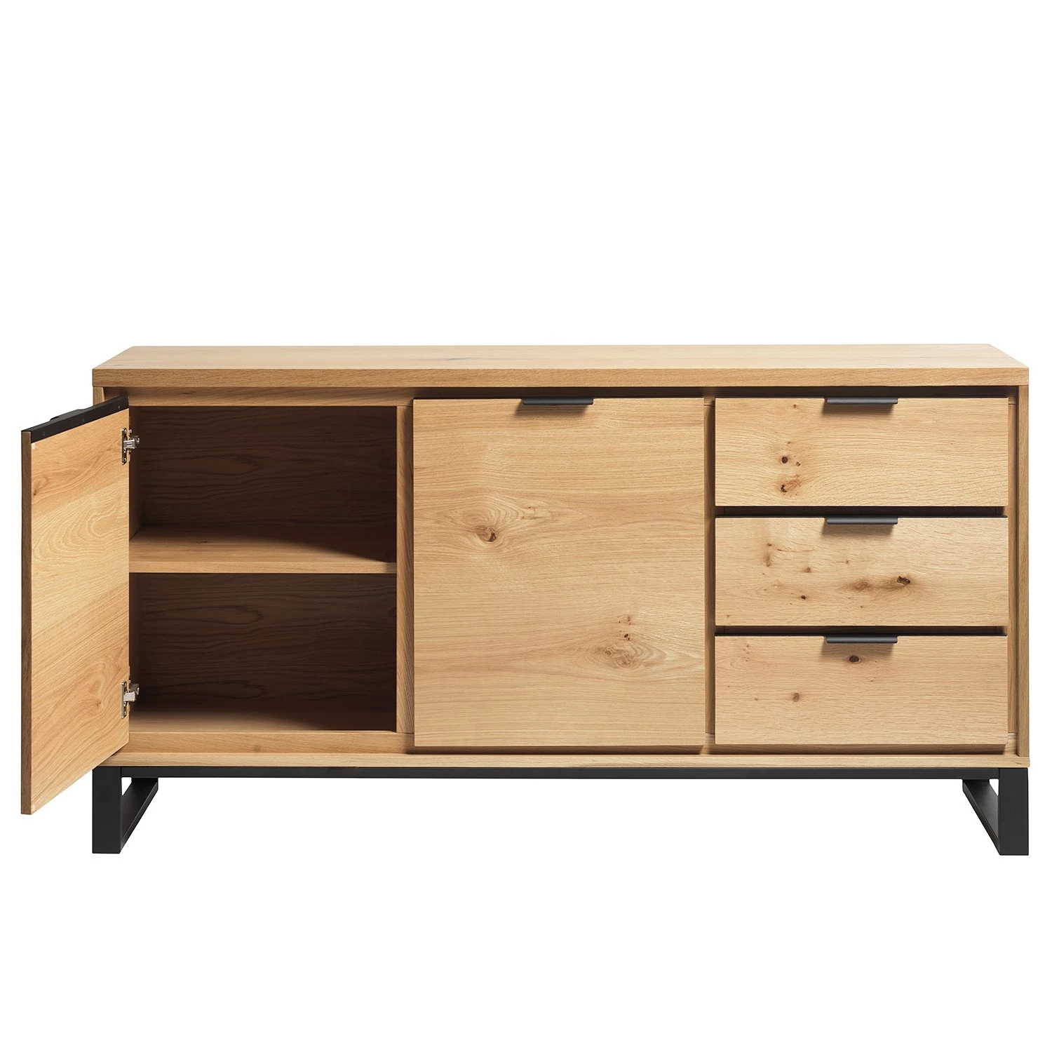 Loftscape Enfilade Limoges - Placage en bois véritable / Métal -Chêne / Noir 6 Loftscape Enfilade Limoges - Placage en bois véritable / Métal -Chêne / Noir – Image 6