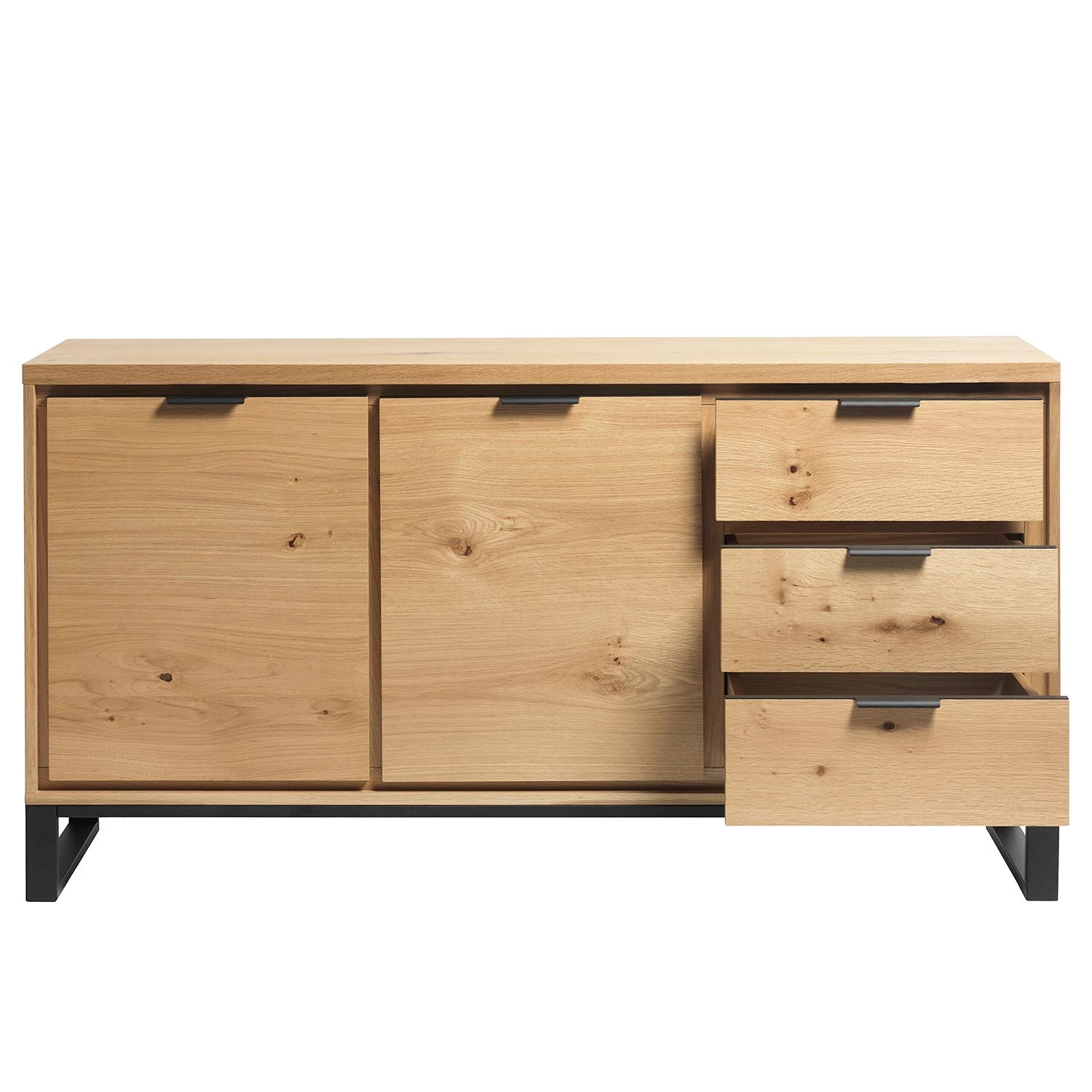 Loftscape Enfilade Limoges - Placage en bois véritable / Métal -Chêne / Noir 7 Loftscape Enfilade Limoges - Placage en bois véritable / Métal -Chêne / Noir – Image 7