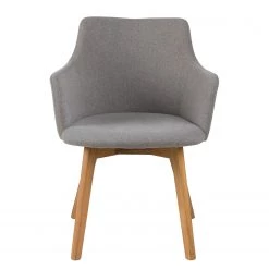 Loftscape Chaises à accoudoirs Kampen II (2) - Tissu / Chêne massif - Gris clair / Chêne -Meubles de salle à manger Soldes Magasin 1000319569 220128 12565800030 DETAILS P000000001000319569