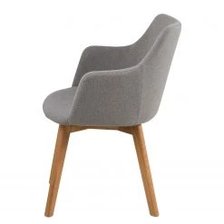 Loftscape Chaises à accoudoirs Kampen II (2) - Tissu / Chêne massif - Gris clair / Chêne -Meubles de salle à manger Soldes Magasin 1000319569 220128 12565800040 DETAILS P000000001000319569