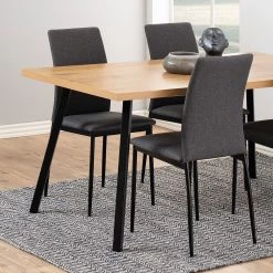 Loftscape Chaises capitonnées Domenica II (4) - Tissu / Fer - Gris / Noir -Meubles de salle à manger Soldes Magasin 1000319571 220128 1256590022 MOOD DETAILS P000000001000319571 mood