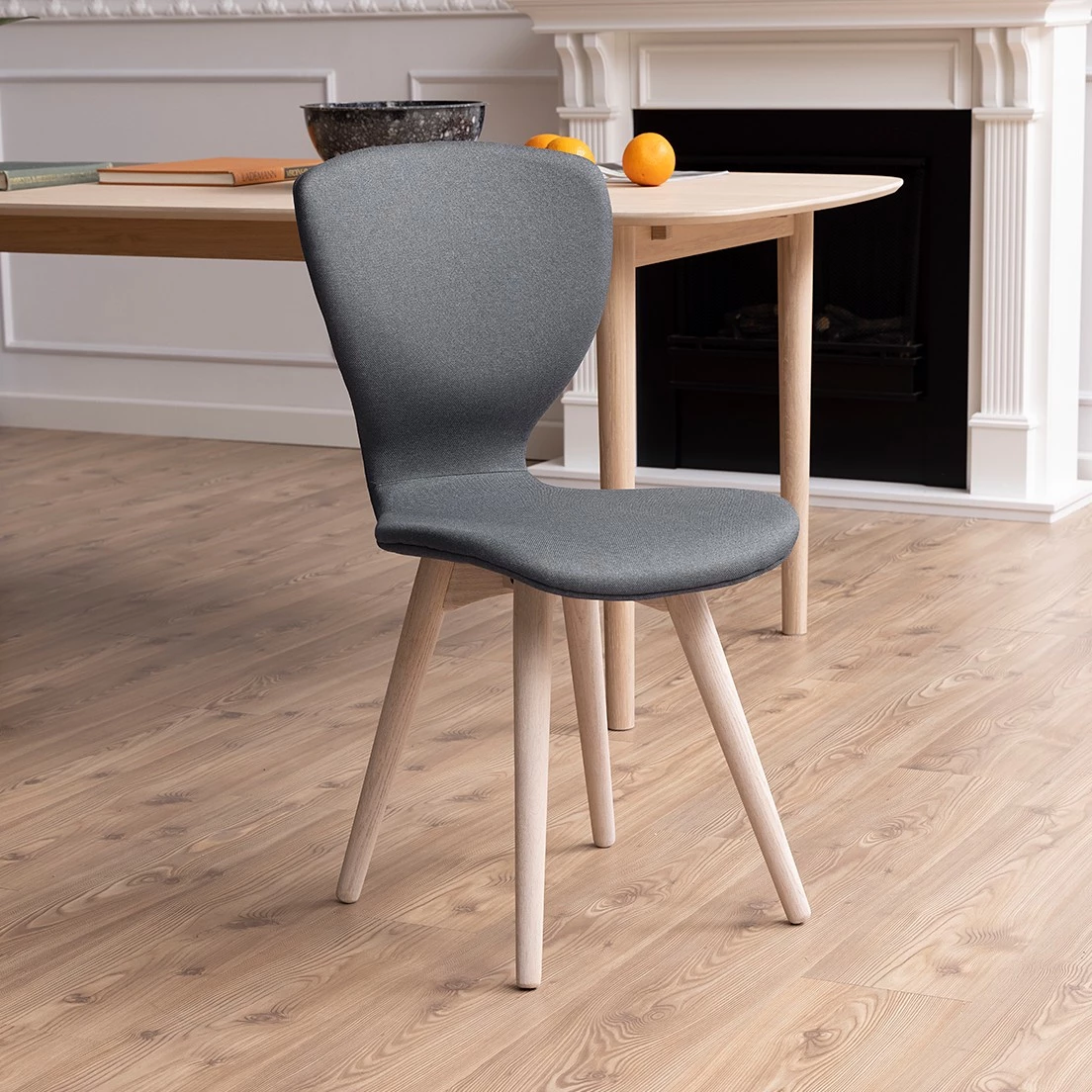 Loftscape Chaises capitonnées Monreale (lot de 2) - Tissu / Chêne massif - Gris / Chêne 2 Loftscape Chaises capitonnées Monreale (lot de 2) - Tissu / Chêne massif - Gris / Chêne – Image 2