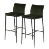 Loftscape Chaises de bar Domenica I (lot de 2) - Velours / Fer - Vert étang / Noir