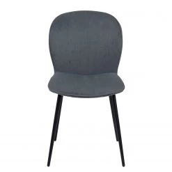 Loftscape Chaises capitonnées Koriella (lot de 2) - Velours côtelé / Fer - Gris / Noir -Meubles de salle à manger Soldes Magasin 1000319599 220128 1257100030 DETAILS P000000001000319599