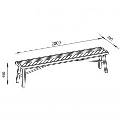 Loftscape Banc Negrete - Partiellement en chêne massif - Chêne -Meubles de salle à manger Soldes Magasin 1000319605 220128 1300280000500 SKETCH DETAILS P000000001000319605 sketch