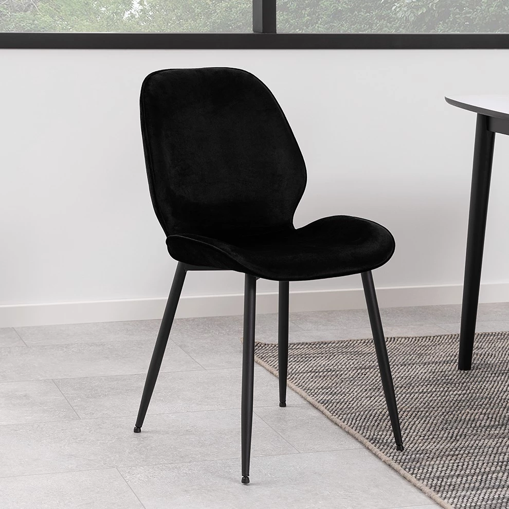 Loftscape Chaises capitonnées Kerang II (lot de 2) - Velours / Fer - Noir 2 Loftscape Chaises capitonnées Kerang II (lot de 2) - Velours / Fer - Noir – Image 2