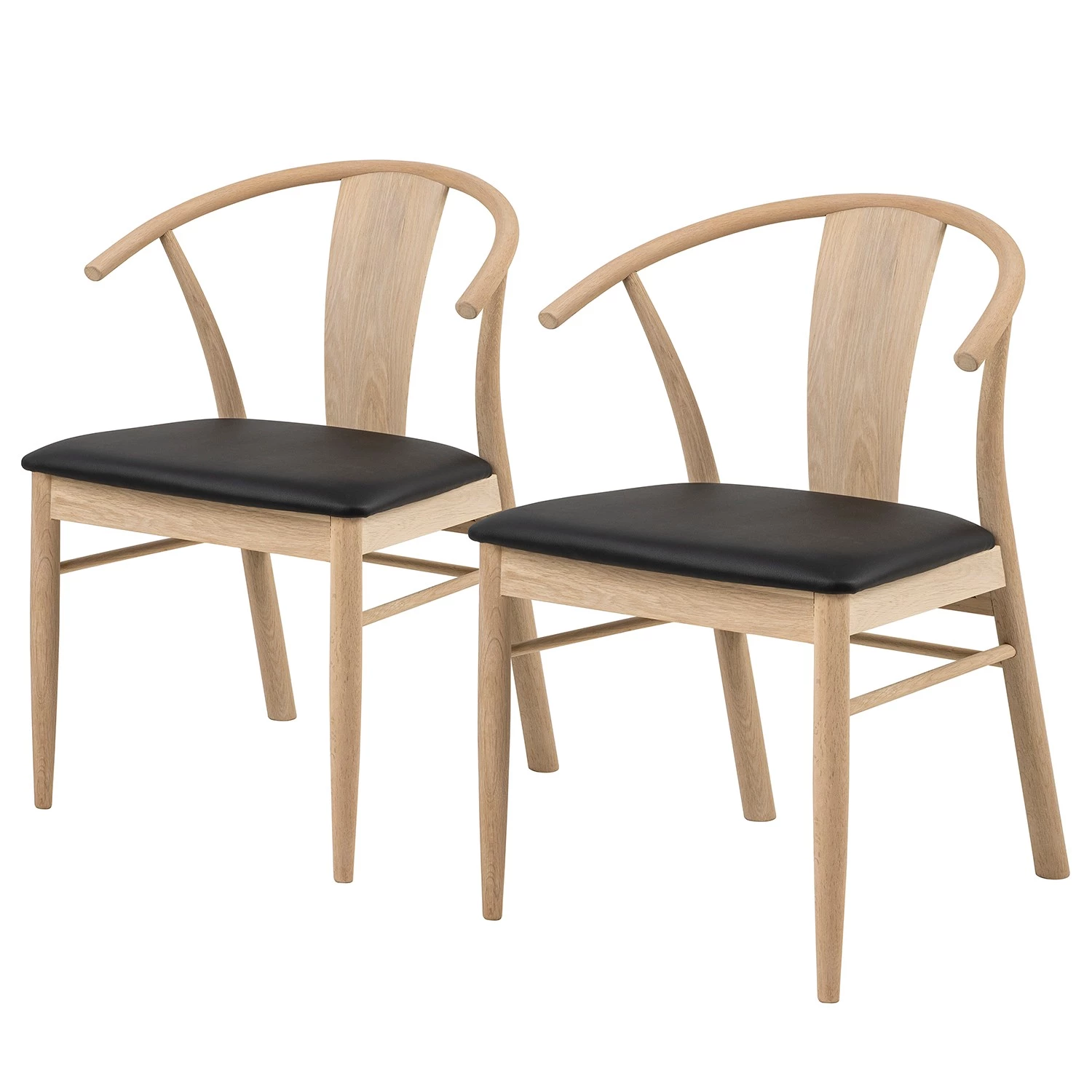 Loftscape Chaises Porras I (lot de 2) - Noir / Imitation chêne clair 1 Loftscape Chaises Porras I (lot de 2) - Noir / Imitation chêne clair