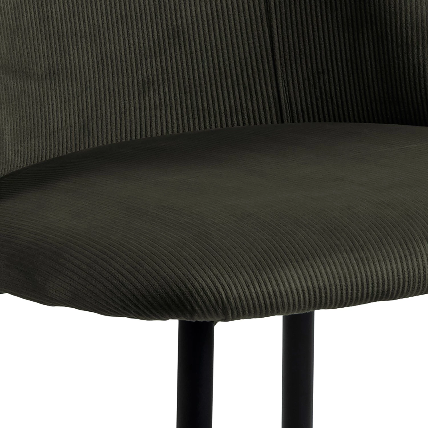 Loftscape Chaises capitonnées Ferland (lot de 4) - Velours côtelé / Fer - Vert olive foncé / Noir 6 Loftscape Chaises capitonnées Ferland (lot de 4) - Velours côtelé / Fer - Vert olive foncé / Noir – Image 6