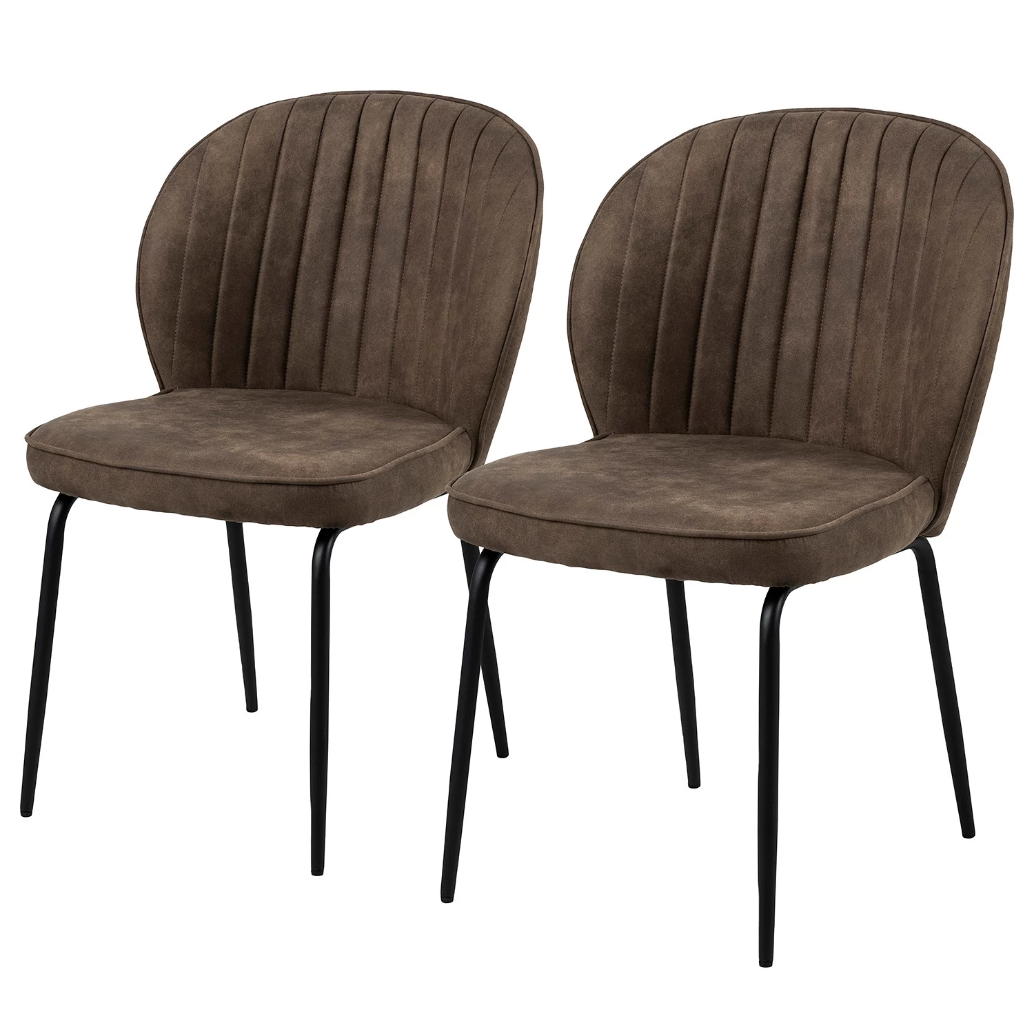 Loftscape Chaises capitonnées Koppal I (lot de 2) - Marron foncé vintage 1 Loftscape Chaises capitonnées Koppal I (lot de 2) - Marron foncé vintage