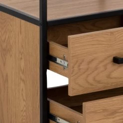 Red Living Étagère Coogee XIII - Imitation chêne sauvage / Noir -Meubles de salle à manger Soldes Magasin 1000325233 220118 14022400155 DETAILS P000000001000325233