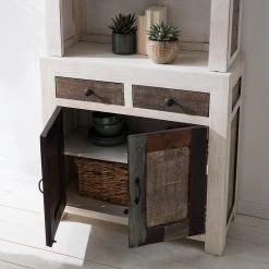 Wolf-Möbel Vaisselier Goa White - Partiellement en manguier massif - Manguier vintage blanc -Meubles de salle à manger Soldes Magasin 1000326948 220621 036 DETAILS P000000001000326948