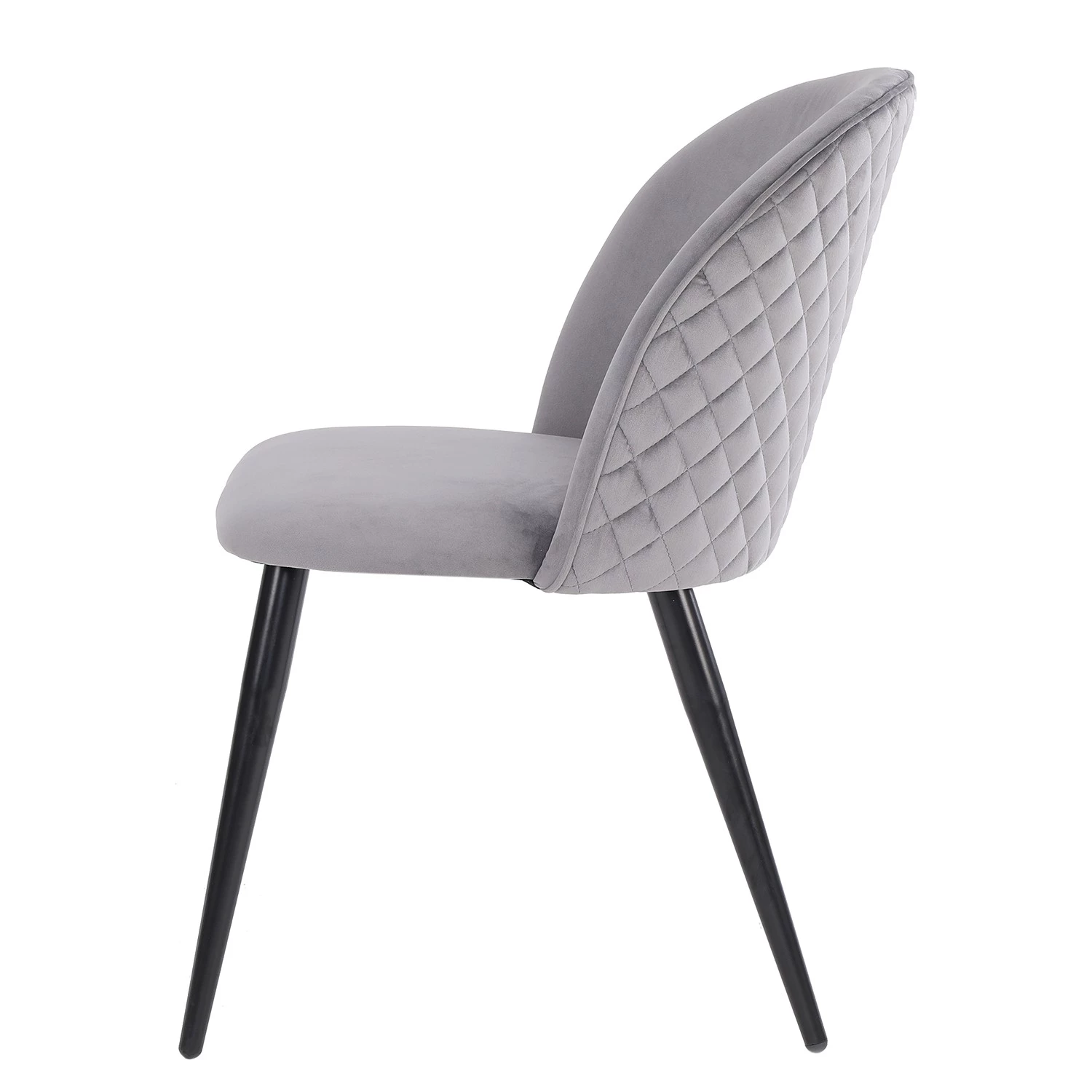 Chaises capitonnées Ruxby (lot de 2) - Gris 3 Chaises capitonnées Ruxby (lot de 2) - Gris – Image 3