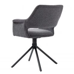 Loftscape Chaise à accoudoirs Keldur II (lot de 2) - Tissu / Acier - Gris / Noir -Meubles de salle à manger Soldes Magasin 1000329354 220203 16142000040 DETAILS P000000001000329354
