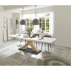 Loftscape Table Macey II - (Extensible) - Blanc mat - Largeur : 160 cm -Meubles de salle à manger Soldes Magasin 1000329495 220307 021 MOOD DETAILS P000000001000329495 mood