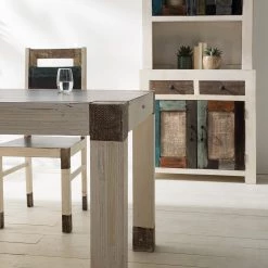 Wolf-Möbel Salle à manger Goa White (4 éléments) - Partiellement en manguier massif - Manguier vintage blanc 16 Wolf-Möbel Salle à manger Goa White (4 éléments) - Partiellement en manguier massif - Manguier vintage blanc -Meubles de salle à manger Soldes Magasin 1000330224 220621 032 DETAILS P000000001000330224