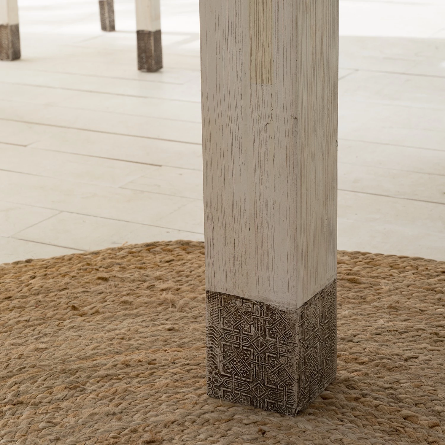 Wolf-Möbel Salle à manger Goa White (4 éléments) - Partiellement en manguier massif - Manguier vintage blanc 11 Wolf-Möbel Salle à manger Goa White (4 éléments) - Partiellement en manguier massif - Manguier vintage blanc – Image 11