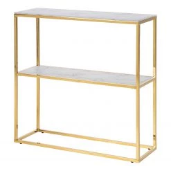 Fredriks Console Katori I - Verre / Métal - Imitation marbre blanc / Doré