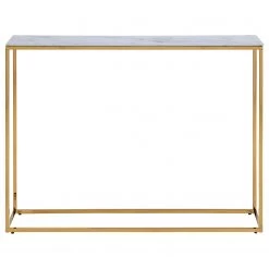 Fredriks Console Katori II - Verre / Métal - Imitation marbre blanc / Doré -Meubles de salle à manger Soldes Magasin 1000330563 220208 14502600030 DETAILS P000000001000330563
