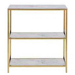 Fredriks Étagère Katori II - Verre / Métal - Imitation marbre blanc / Doré -Meubles de salle à manger Soldes Magasin 1000330565 220208 14503000030 DETAILS P000000001000330565