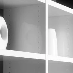 Loftscape Étagères Emporior XIX - Imitation chêne marron-noir / Blanc brillant -Meubles de salle à manger Soldes Magasin 1000332489 220215 030 DETAILS P000000001000332489