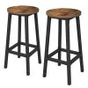 Red Living Tabourets de bar Savar (lot de 2) - Imitation bois recyclé / Noir