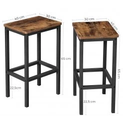 Red Living Ensemble de bar Velaux (3 éléments) - Imitation vieux bois / Noir -Meubles de salle à manger Soldes Magasin 1000333432 220303 100 DETAILS P000000001000333432