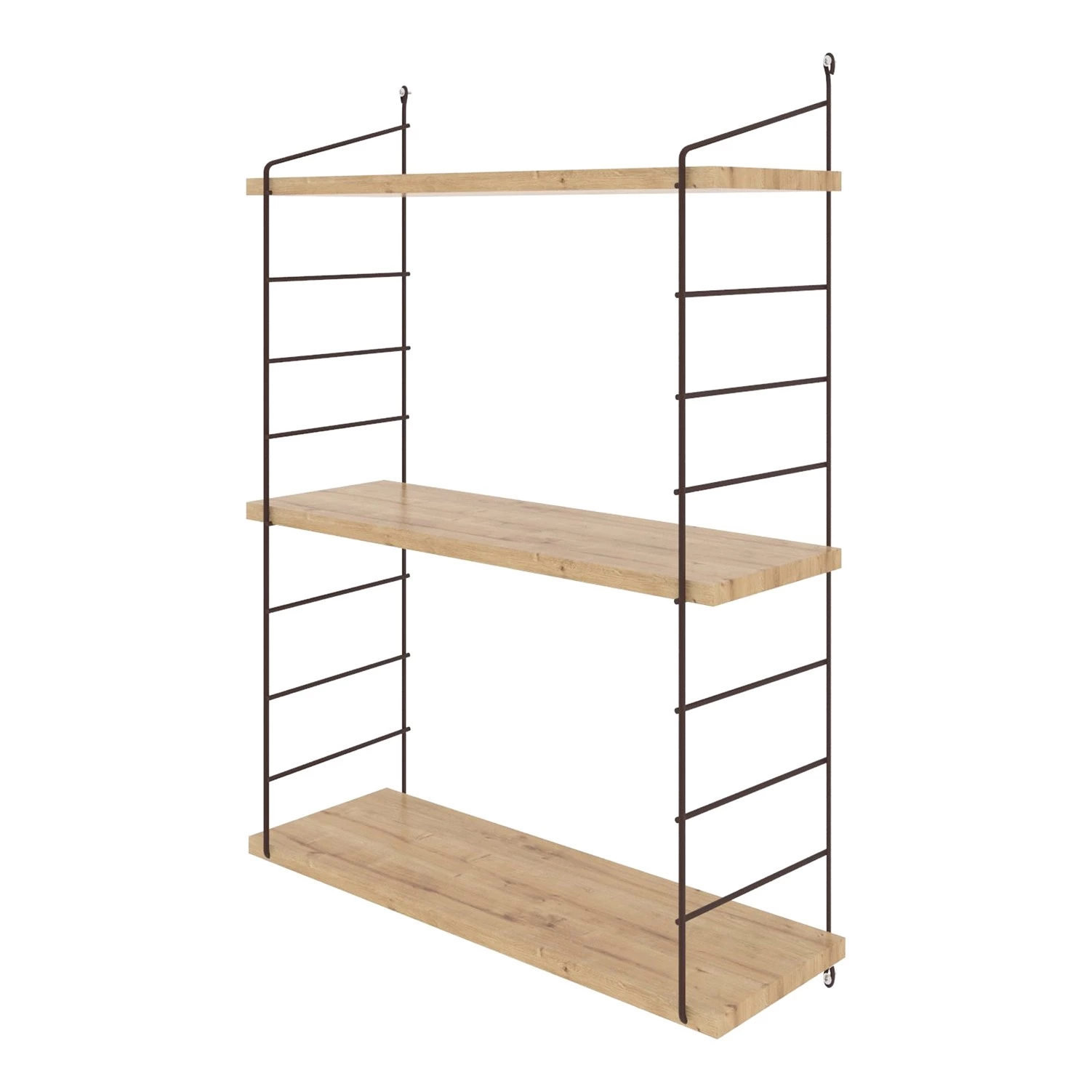 Red Living Étagère murale lPico - Métal - Imitation chêne / Noir 1 Red Living Étagère murale lPico - Métal - Imitation chêne / Noir