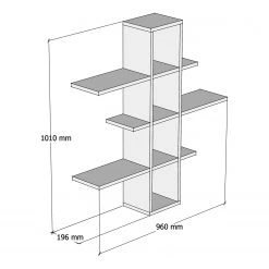 Loftscape Étagère murale Valetta - Blanc / Imitation noyer -Meubles de salle à manger Soldes Magasin 1000333631 220302 500 SKETCH DETAILS P000000001000333631 sketch