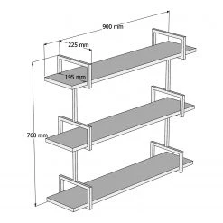 Red Living Tablette murale Ulm - Pin massif / Métal - Pin / Noir 7 Red Living Tablette murale Ulm - Pin massif / Métal - Pin / Noir -Meubles de salle à manger Soldes Magasin 1000333638 220302 500 SKETCH DETAILS P000000001000333638 sketch
