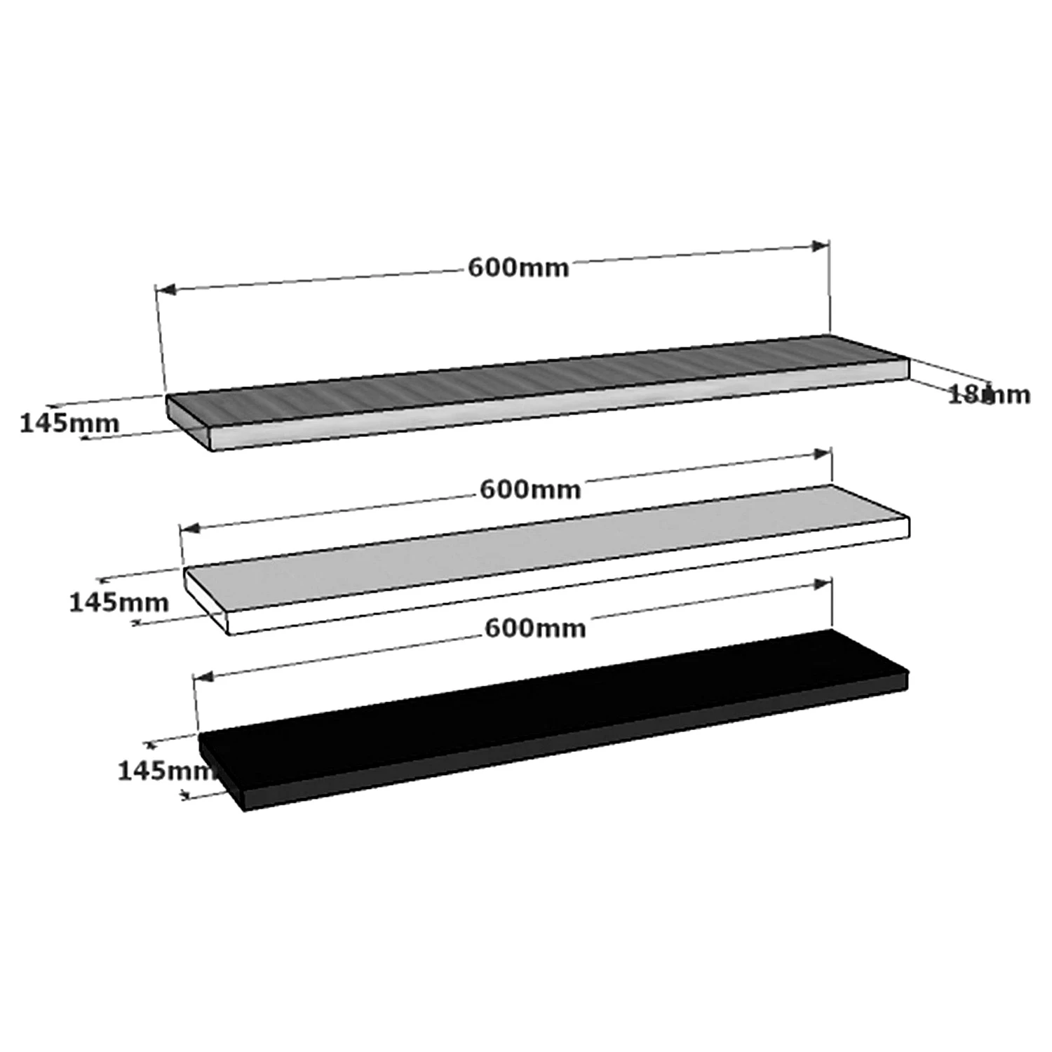 Loftscape Étagère murale Breeze Düne - Imitation chêne 4 Loftscape Étagère murale Breeze Düne - Imitation chêne – Image 4