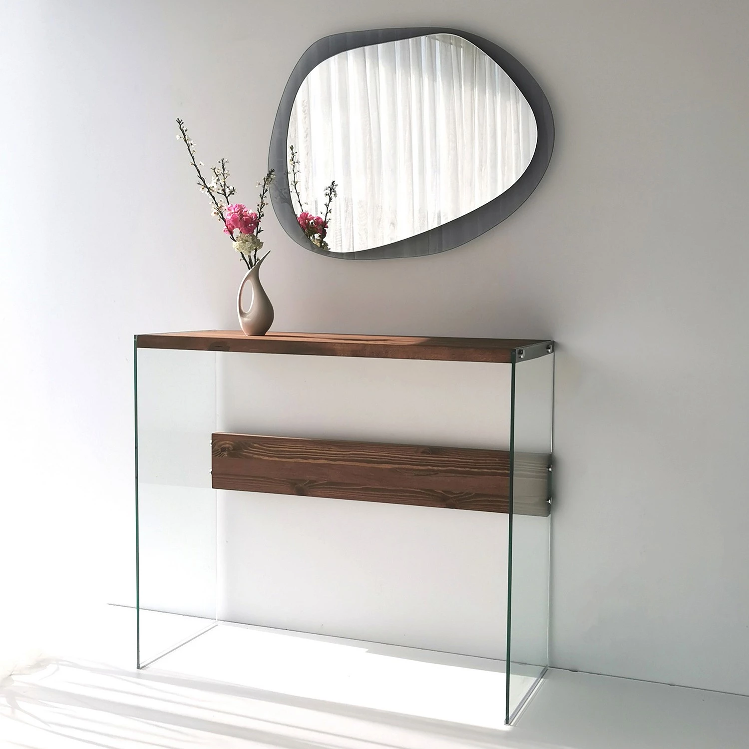 Loftscape Console Rodgau - Verre / Pin massif - Pin 2 Loftscape Console Rodgau - Verre / Pin massif - Pin – Image 2