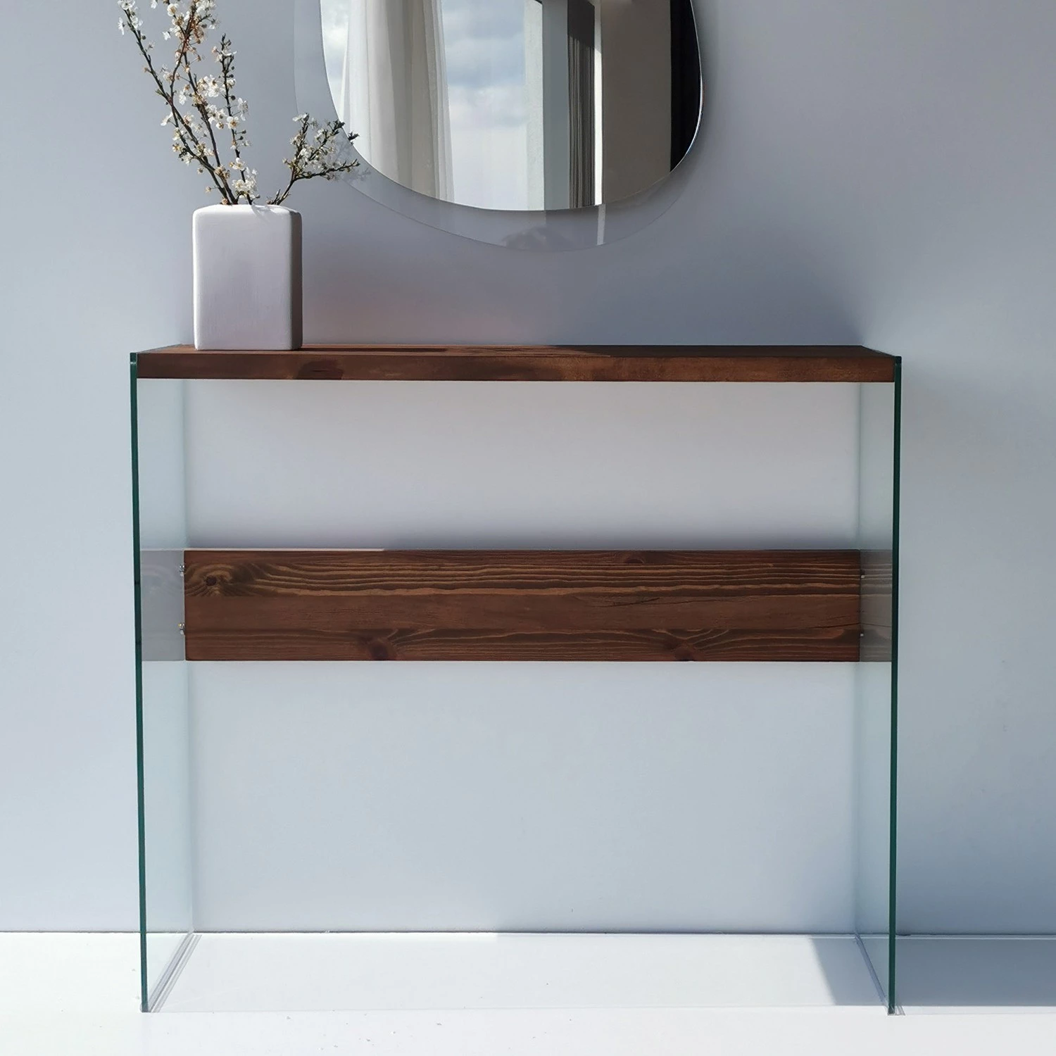 Loftscape Console Rodgau - Verre / Pin massif - Pin 4 Loftscape Console Rodgau - Verre / Pin massif - Pin – Image 4