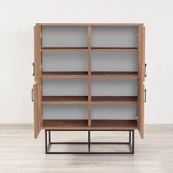 Red Living Buffet haut Yopal - Métal - Imitation chêne / Noir -Meubles de salle à manger Soldes Magasin 1000333723 220302 022 MOOD DETAILS P000000001000333723 mood