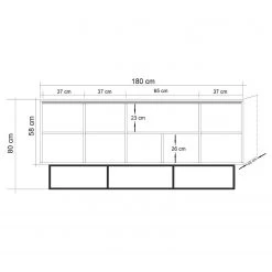 Red Living Buffet Yopal II - Métal - Imitation chêne / Noir 13 Red Living Buffet Yopal II - Métal - Imitation chêne / Noir -Meubles de salle à manger Soldes Magasin 1000333724 220302 500 SKETCH DETAILS P000000001000333724 sketch