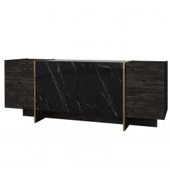 Loftscape Buffet Vidal - Imitation marbre noir / Doré