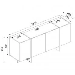 Loftscape Buffet Vidal - Imitation marbre noir / Doré -Meubles de salle à manger Soldes Magasin 1000333728 220302 500 SKETCH DETAILS P000000001000333728 sketch