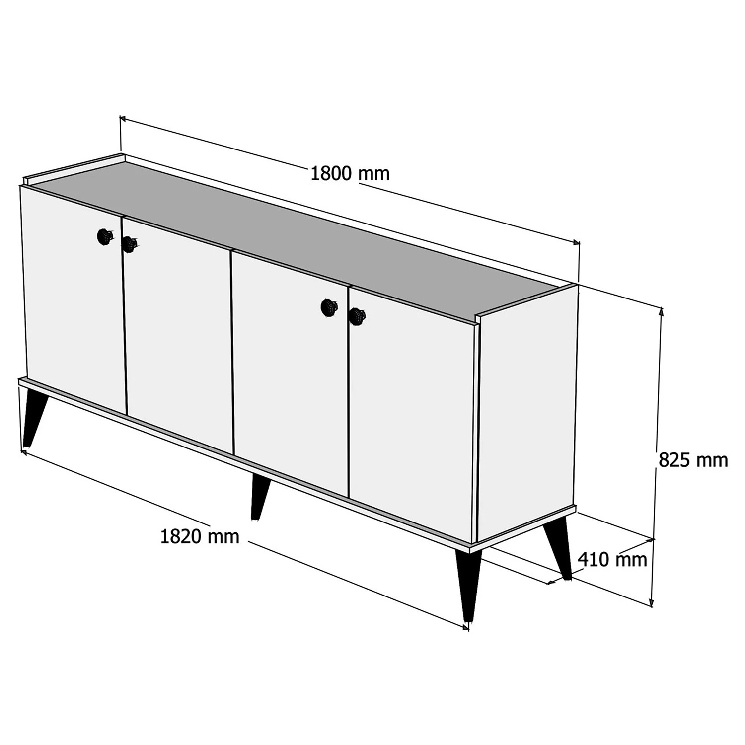 Red Living Buffet Korfu - Imitation noyer 6 Red Living Buffet Korfu - Imitation noyer – Image 6