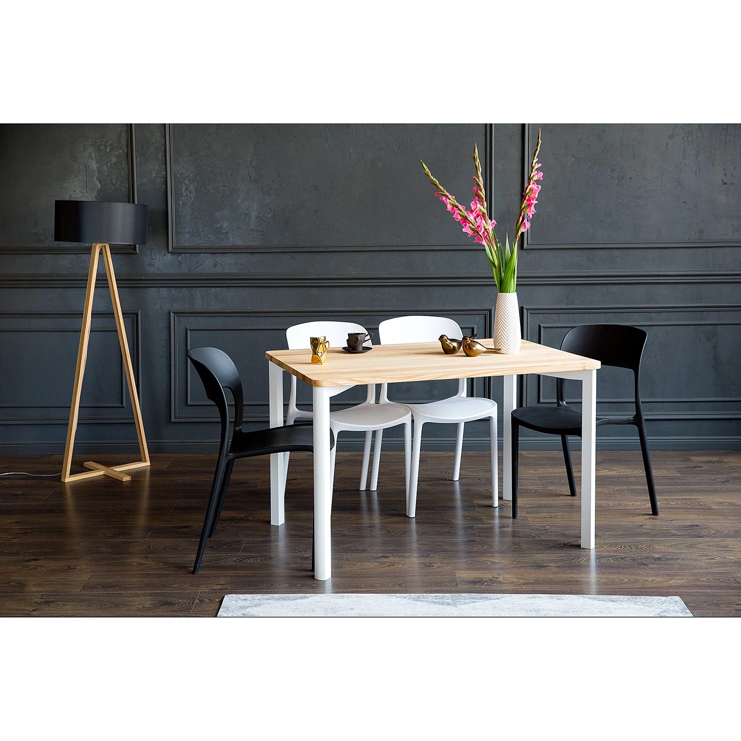 Norrwood Table Nerpo - Frêne massif - Blanc - Bord arrondi 2 Norrwood Table Nerpo - Frêne massif - Blanc - Bord arrondi – Image 2