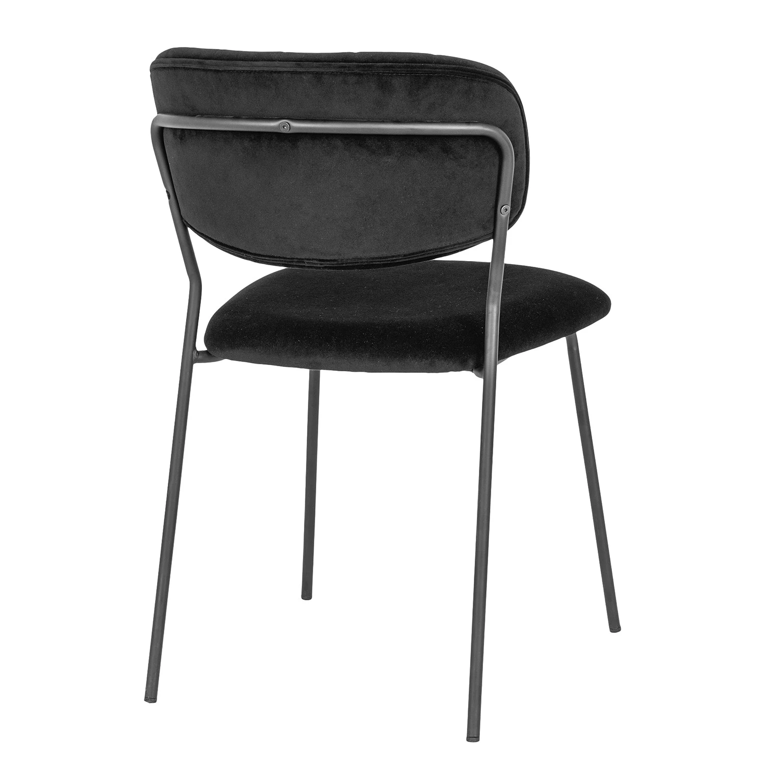 Loftscape Chaises capitonnées Muel II (lot de 2) - Velours / Acier - Noir / Anthracite 4 Loftscape Chaises capitonnées Muel II (lot de 2) - Velours / Acier - Noir / Anthracite – Image 4