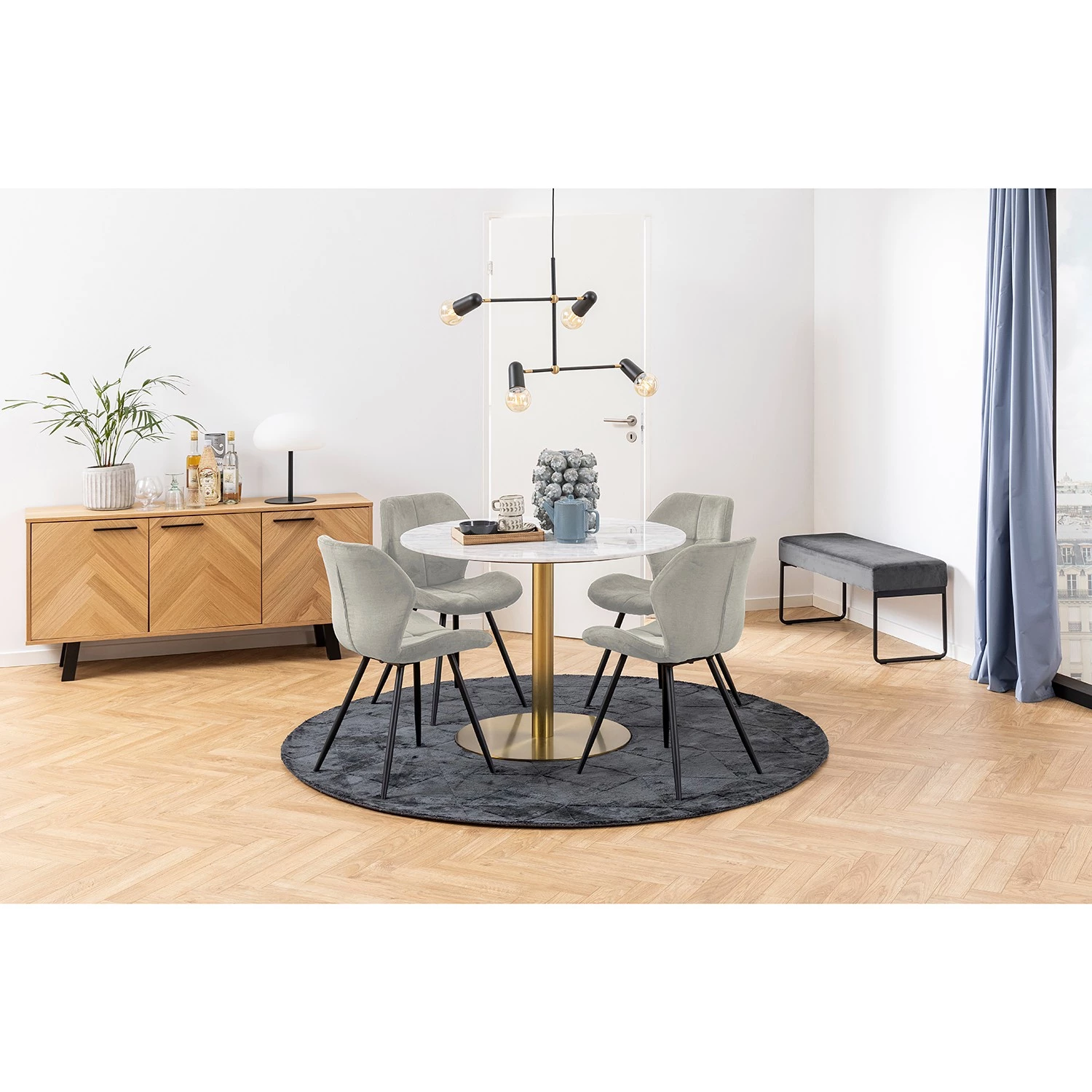 Loftscape Chaises capitonnées Runcorn (lot de 2) - Gris lumineux 2 Loftscape Chaises capitonnées Runcorn (lot de 2) - Gris lumineux – Image 2